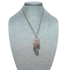 Raw Hematoid (Red) Quartz Wire-Wrapped Pendant Necklace – Copper Chain – Crystal